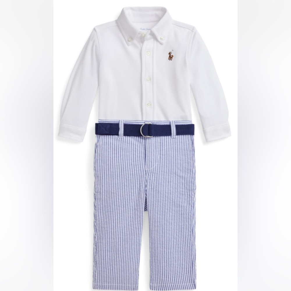 Polo by Ralph Lauren White and Blue Kids Matching Set